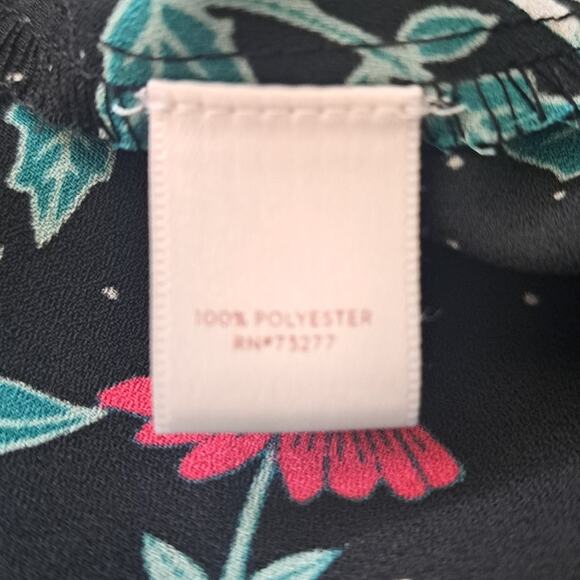 LC Lauren Conrad Floral Print Polka Dot Top - Picture 4 of 7